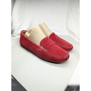 Samuel Hubbard Free Spirit Driver Suede Loafer Womens 8 Red Office Comfort